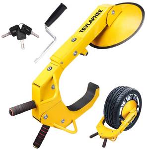 lot 15800 image: Tevlaphee Wheel Lock - Car Boot Anti-Theft Trailers Wheel Clamp Lock Parking Boot for Cars, Trucks, SUVs, Campers - Upgraded Dual Lock Adjustable Lug Nuts Cover - Retail $90
