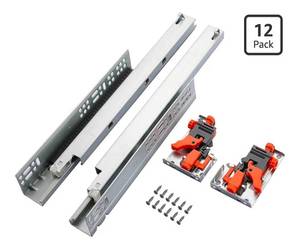 lot 34559 image: 6 Pair of 20 Inch Undermount Soft Close Drawer Slides 100LB Load Capacity Full Extension Concealed Drawer Rails with 3D Locking Device - Retail $98