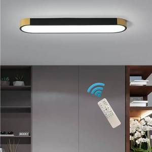 lot 34567 image: Tioolo Dimmable LED Ceiling Lights Modern Acrylic Linear LED Ceiling Lamp 2.3FT Semi Flush Mount Wraparound Shape Lighting Fixture with Remote Control for Kitchen Dining Living Room (36W3000-6500K) - Retail $68
