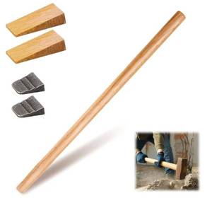 lot 34569 image: Bucherry 1 Sets 36 Replacement Hammer Handle Kit Includes 1 Sledge Hammer Handle Replacement, 2 Wood Wedges and 2 Steel Wedges for Decking Framing Carpentry Construction DIY Sledge Axe Tool