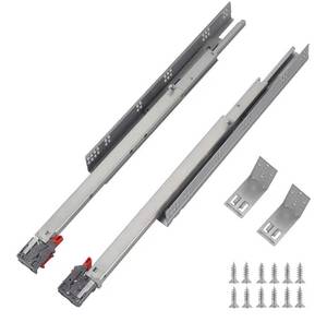 lot 34570 image: Under Mount Drawer Slides 15 inch (1 Pair), Full Extension Soft Close Concealed Drawer Runners, Come with Mounting Screws and Brackets