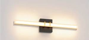 lot 34574 image: Modern Black and Brass Vanity Light Bar 24 Inch, 16W 5CCT Dimmable Bathroom Light Fixtures LED Wall Lighting Fixture