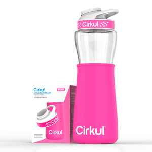 lot 34597 image: Cirkul Chill Sleeve & Comfort-Grip Lid for 22oz Bottle  Pink