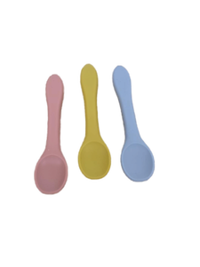 lot 34600 image: Colorful Silicone Baby Feeding Spoons Set