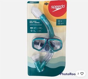 lot 35305 image: Speedo Dive Reef Scout Mask & Snorkel Set Junior Ages 6-14 Sea Blue