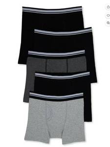 lot 35315 image: Wonder Nation Boys Cotton-Stretch Boxer Briefs, 5-Pack, Sizes S-XL