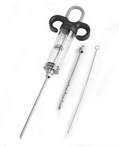 lot 35336 image: Expert Grill Stainless Steel Meat Injector Syringe Kit with 3 Marinade Needles