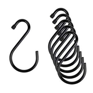 lot 35338 image: Smart Design Premium Steel Large Hooks with Rubber Gripped Finish  6 Pack