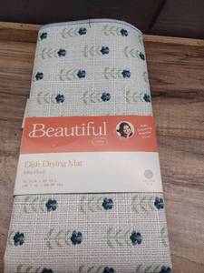 lot 35339 image: Beautiful home Make Something Beautiful Dish Drying Mat Mini Floral 18 in W x 24 in L
