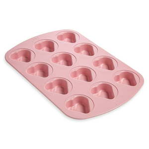 lot 35348 image: Paris Hilton 12 Cup Mini Heart Cupcake Pan Muffin Tin  Premium Nonstick & Dishwasher Safe  Pink