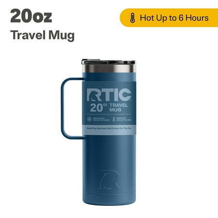 lot 6672 image: RTIC 20 oz Stainless Steel Insulated Travel Mug Splash-Proof Lid Storm (MISSING LID)