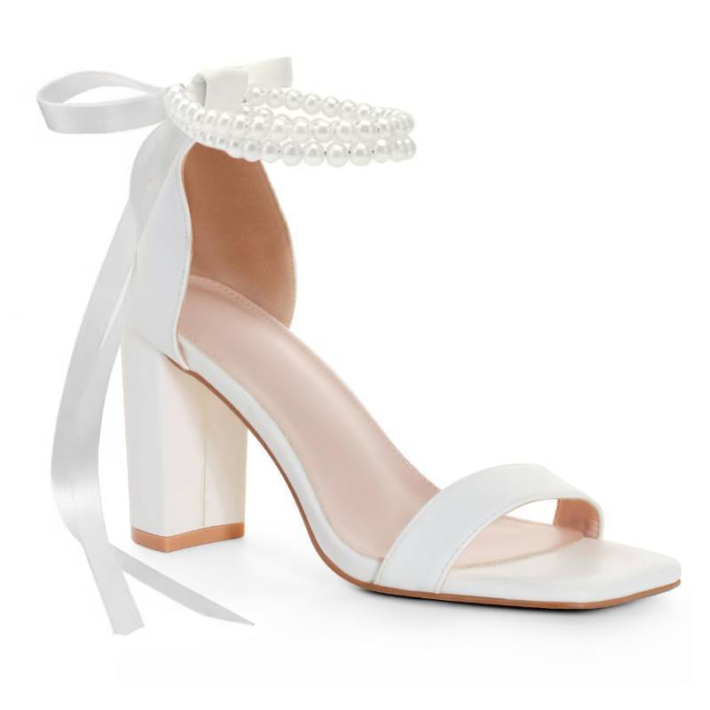 lot 32619 image: White Satin High Heels Size 10