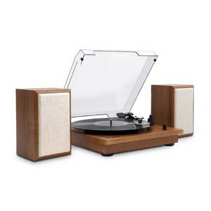 Victrola The Kingfield Bluetooth Record Player Shelf System with Bookshelf Speakers: Belt Drive, 3-Speed, 3.5mm Jack - Retail: $180