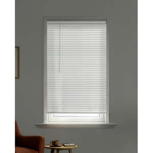 lot 15842 image: Mainstays 1 Cordless Room Darkening Vinyl Blinds, White (58W x 64L)