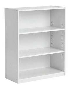 lot 33379 image: Mainstays 3-Shelf Bookcase with Adjustable Shelves, White