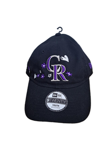 lot 33395 image: New Era 9Twenty Youth Colorado Rockies Flower Adjustable Hat.