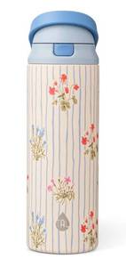 lot 34615 image: TAL 24oz Stainless Steel 2-in-1 Water Bottle with Straw and Chug Lid, Flowers