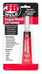 lot 34621 image: J-B Weld Superweld Extreme Instant  Adhesive Glue 1 Hour dry Time 15 G