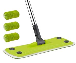 lot 34625 image: LIFKOME  Hand-free Mop Dust Flat Self Cleaning Microfiber Mops Green