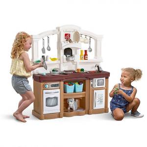 lot 35368 image: Step2 Fun with Friends Tan Toddler Plastic Play Kitchen Play Set - Retail $115