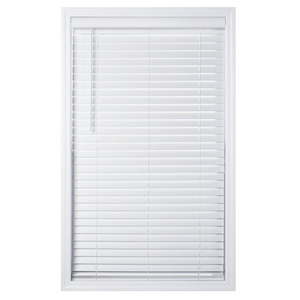 lot 35379 image: Coverscaped 2  Cordless Faux Wood Smooth White Blinds  64.25  x 48 - Retail $70