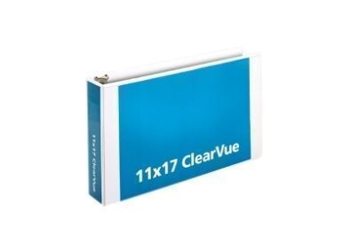 lot 11618 image: Cardinal Slant-D Ring Tabloid ClearVue 3-Ring Binder, 3 D-Rings, 64% Recycled, White