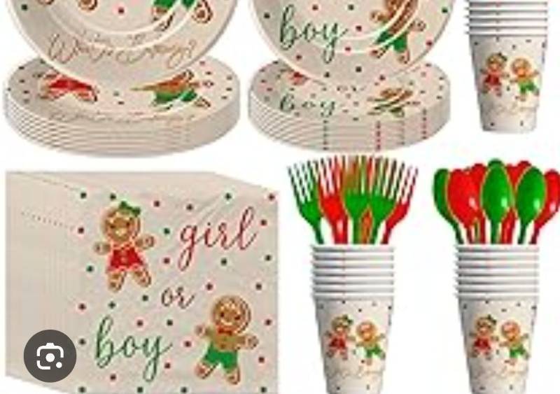 lot 1360 image: Gingerbread Gender Reveal Party Set