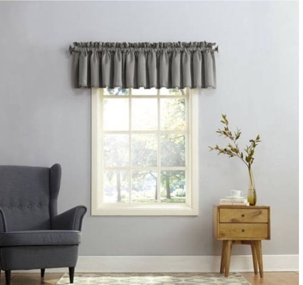 lot 6484 image: Sun Zero Gramercy Room Darkening Window Valance - 54 X 18, Silver