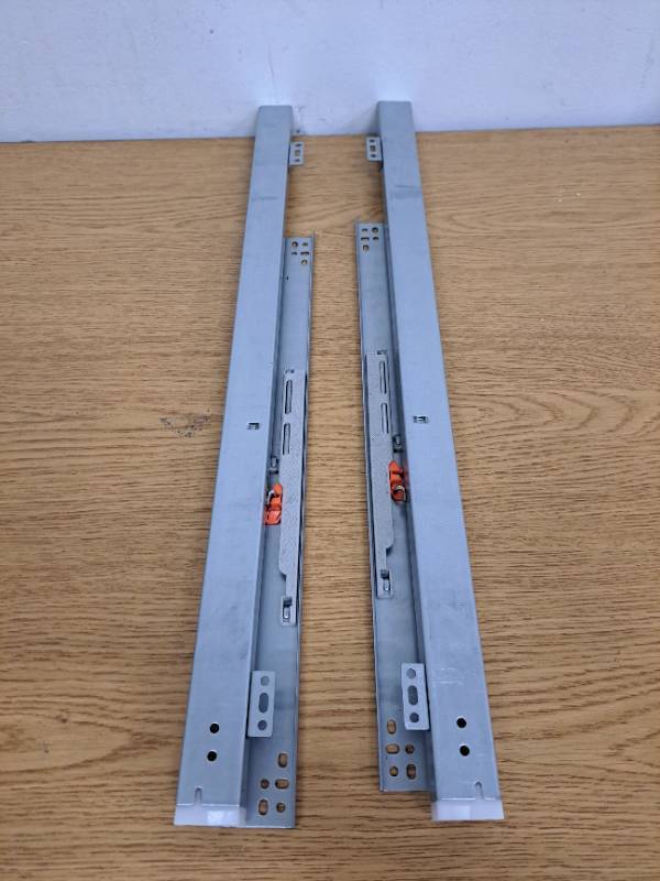 lot 13942 image: TMGSK Pair Undermount Drawer Slides Bottom Mount Pull Out Shelf Slider Under Mount Drawer Glides Full Extension Soft Close Drawer Runner Shelf Track for Kitchen Face Frame or Frameless Cabinet Drawer 21.75in