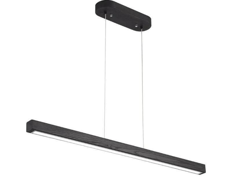 lot 13998 image: YISDESIGN 47 Black Linear Pendant Light Wooden Led Linear Pendant Light Fixtures Ceiling Hanging Dimmable Pendant Lights for Dining Room Kitchen Island Pool Table Lights Black Wood Finish