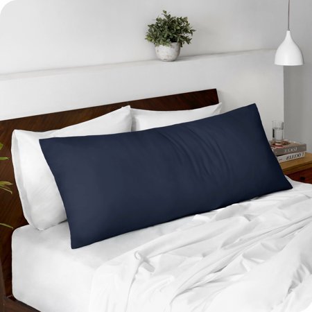 lot 30654 image: Bare Home Body Pillowcase - Zipper Closure - Ultra Soft - Double Brushed - Midnight Blue