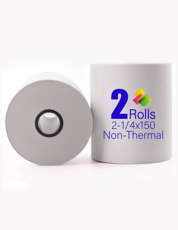 lot 32851 image: (4 Rolls) 2 14 in x 150 ft Adding Machine Tape Paper Rolls, for HR-10RC, HR-170RC, HR-200RC, EL-1197PIII, EL-1801V, P23-DHV-3, CP-90A, MP11DX-2, 1280-2, 80 GSM,3000Labels Direct