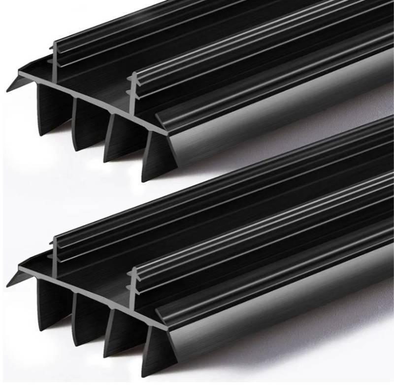 lot 33001 image: 2 Pcs 32 Replacement Door Bottom with Vinyl Fins 1 34 Wide Threshold Seal Bottom of Door Weatherstrip Kerf Weather Stripping for 78 Between Barbs(Black)