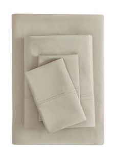 lot 33416 image: Mainstays Super Soft Brushed Microfiber Bed Sheet Set, Washed Tan, Full, 4 Piece