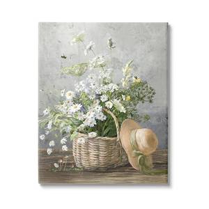 lot 34631 image: Stupell Industries Country Daisy Basket Botanical & Floral Painting Gallery Wrapped Canvas Art Print Wall Art  16 x 20