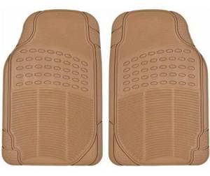 lot 34632 image: BDK Front Car Rubber Floor Mats, 2-Piece, Black Beige Gray, Heavy Duty