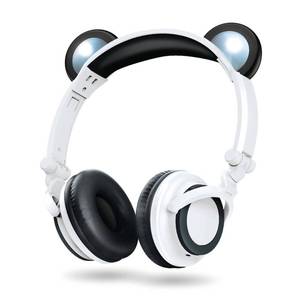 lot 34660 image: ARTSOUND LED Light Up Panda Bluetooth Wireless  Wired Headphones Adjustable, Built-In Mic
