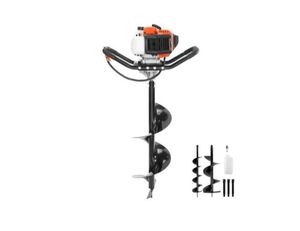 lot 35406 image: VEVOR Post Hole Digger, 52cc 1450W Auger Post Hole digger, Gas Powered Earth Digger with Two Earth Auger Drill Bit 6 & 10 and 3 Extension Rods, for Farmland, Garden and Plant, EPA certification - Retail $160