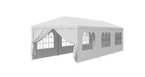 lot 35419 image: 10x30FT Outdoor Gazebo Canopy Wedding Party Tent Shelter Pavilion W 8 Removable Sidewalls & Windows for Cater Events, White - Retail $115