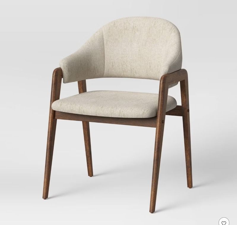 lot 30822 image: Ingleside Open Back Upholstered Wood Frame Dining Chair Linen - Retail $150