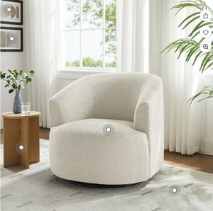 Mainstays Boucle Swivel Accent Chair, Cream - Retail: $182