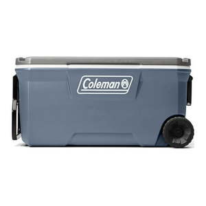 lot 35439 image: Coleman 316 Series 100QT Hard Chest Wheeled Cooler Lakeside Blue - Retail $97