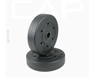 lot 35440 image: 101575 AB VINYL WEIGHT PLATES - There are 3 pieces, but no pair is included.