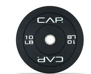 lot 35452 image: Pack of 4 ,CAP 10 lb 2-Inch Olympic Bumper Weight Plates with Screened Logo, Single - Retail $100