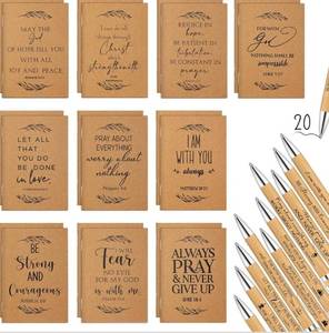 lot 33451 image: 300 Pcs Mothers Day Christian Gift Bible Verse Prayer Journals Bible Pens Inspirational Religious Notebook Mini Scripture Pocket Notepad for Church Pastor Men Women Sunday School Office