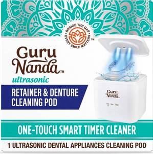 lot 34700 image: GuruNanda Retainer & Aligner Cleaning Pod for Retainers, Dentures, Mouthguards, Aligners- 3 Modes, 45kHz Ultrasonic Cleaner, 190 ml Capacity