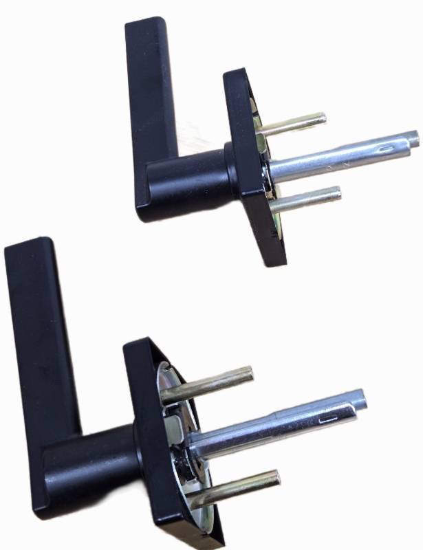 lot 23100 image: Door Handles with Metal Pins - Black Finish