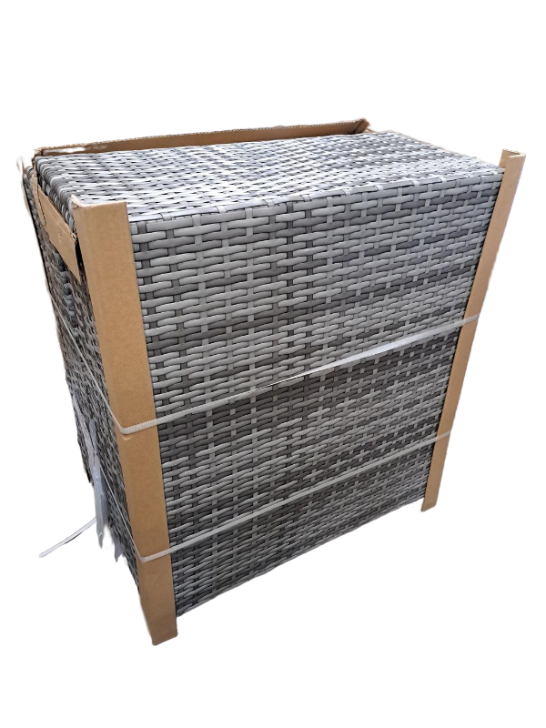 lot 4849 image: (Parts Only) Rattan Patio Armless Sofa Chair Grey