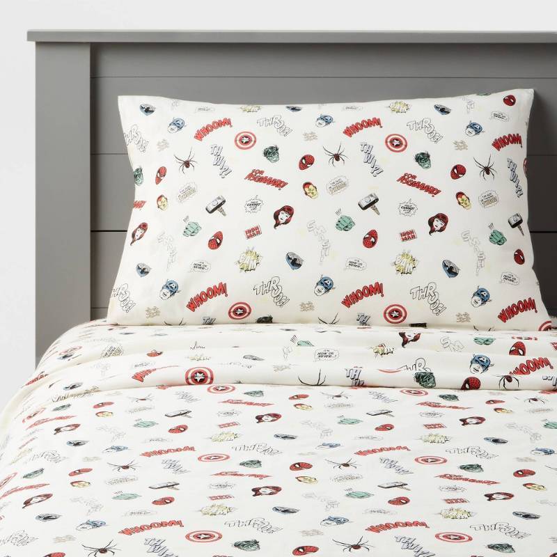 lot 32691 image: Full Sized Marvel Icons Kids Sheet Set - The Marvel Collection by Pillowfort