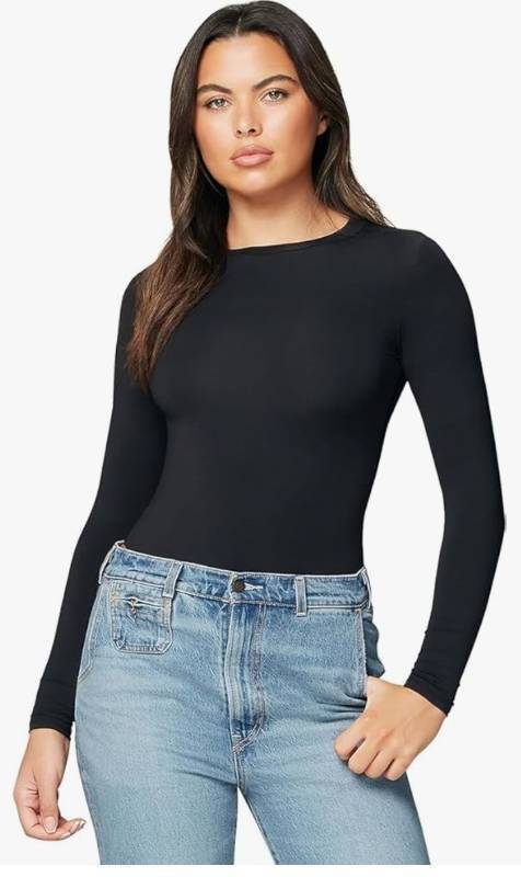 lot 31365 image: Womens Black Fitted T-Shirt Double Lined Slim Fit Tee